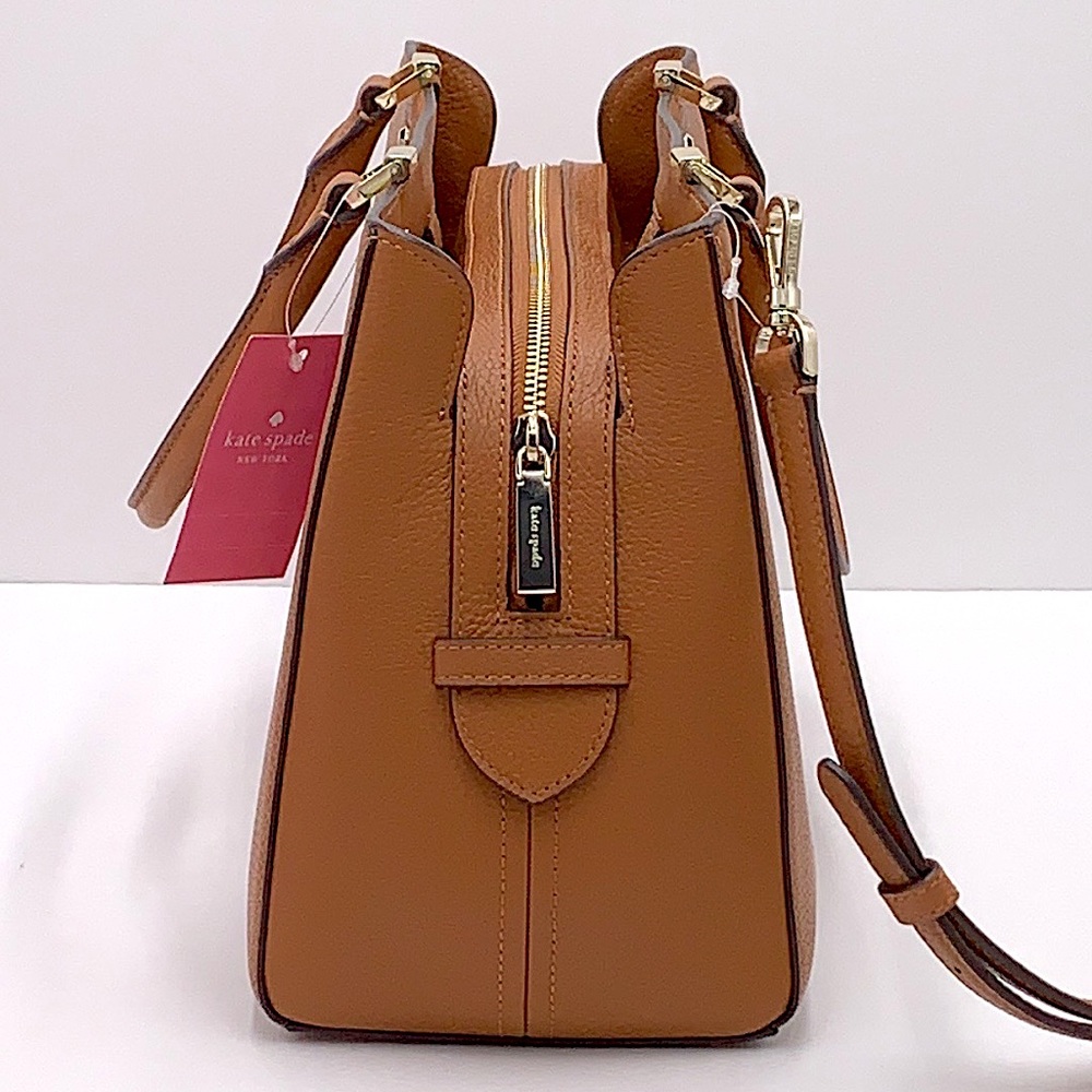 Kate Spade Leila Medium Triple Compartment Satchel Warm Ginger - Picture 14 of 16